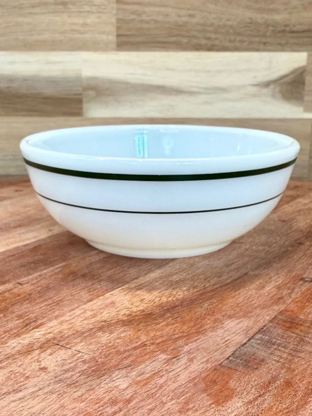 VTG Pyrex by Corning Tableware Double Tough Double Green Stripe Bowl #705 5.5" - Picture 3 of 9